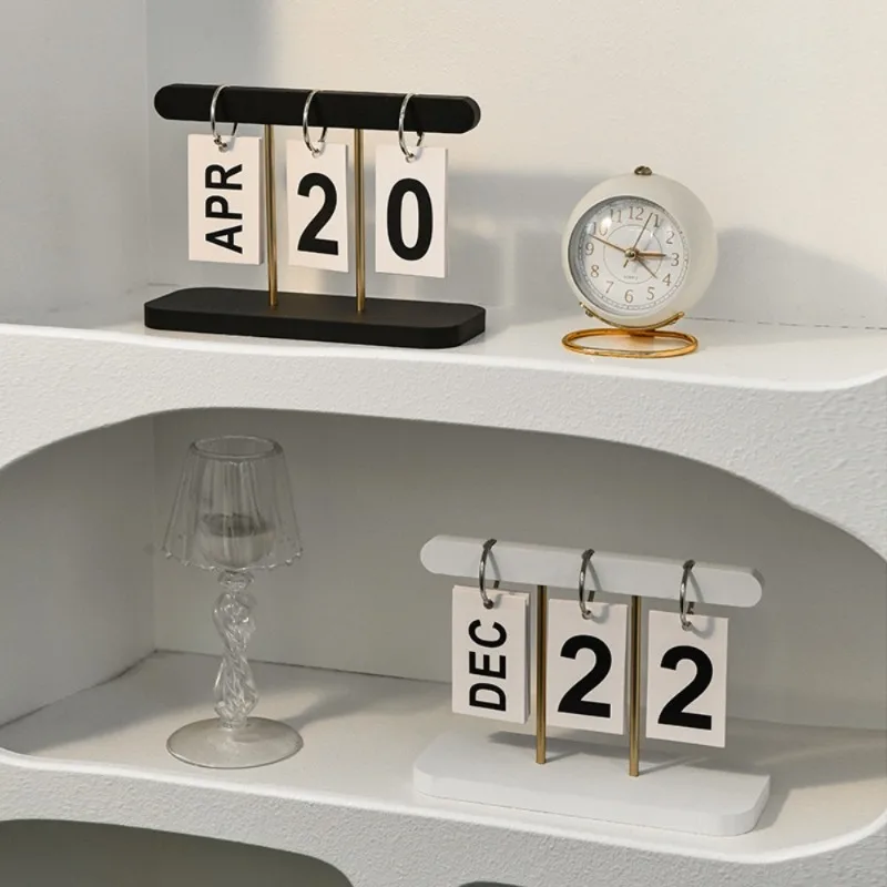 Creative Modern Simple Wooden Page Turning Calendar Decoration Office Students Home Desktop Study Desk Calendar Wooden Crafts
