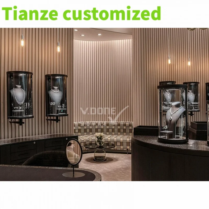 Customized-Luxury Jewellery Store Counter Design Jewelry Shop Furniture Glass Display Cabinet Counter Showcase