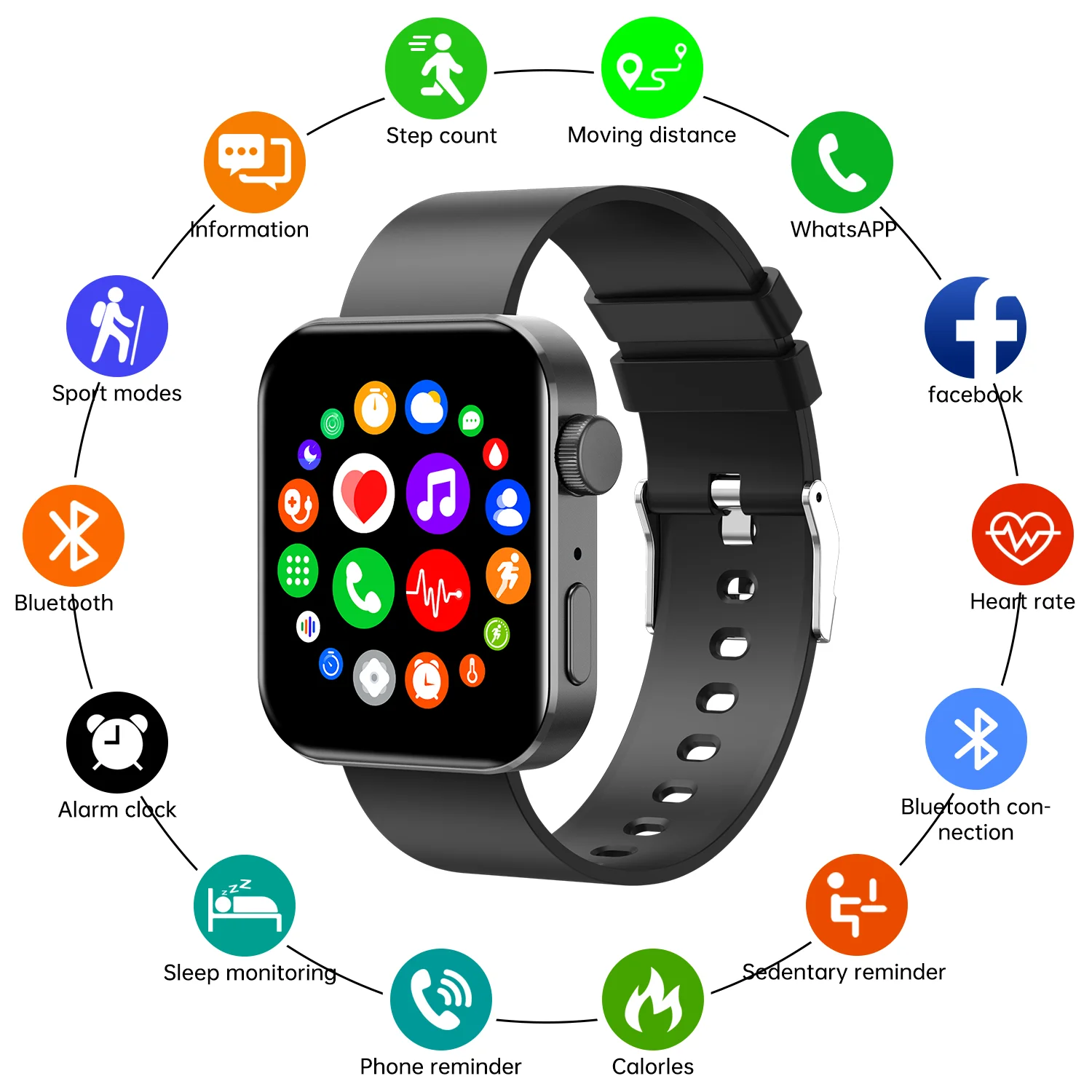 NK20 PRO Smart Watch Men Women Bluetooth Connected Phone Music Fitness Sports Bracelet Sleep Heart Rate Blood Pressure Monitor