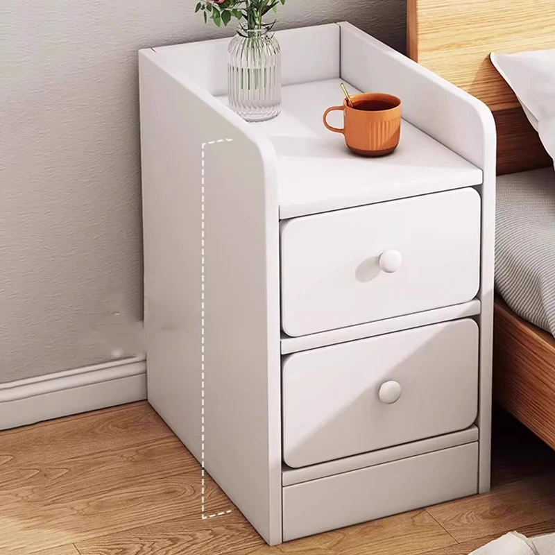 Comodino bianco economico Piccolo arredamento basso Camera da letto Comodino mobile Armadi Cassetti Mobili di stoccaggio di lusso Mobili da salone