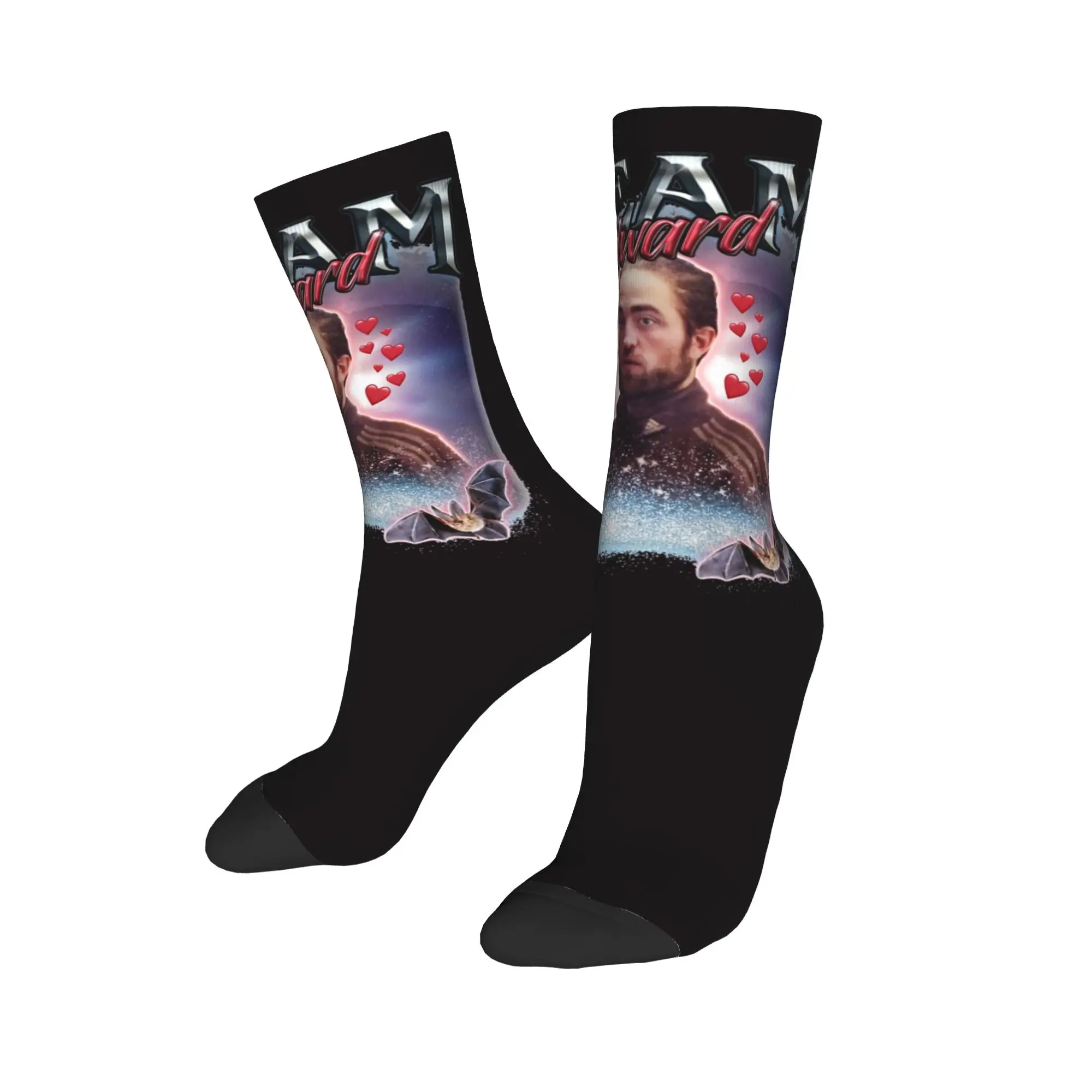 

Fashion Team Edward Twilight Cursed Fan Collage Basketball Socks Polyester Long Socks for Women Men Breathable