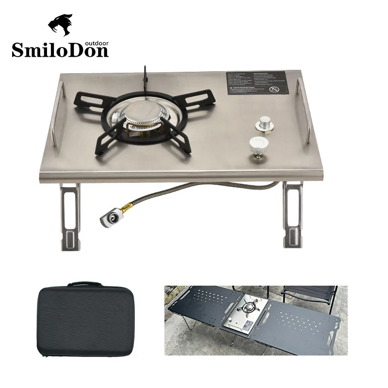 

Smilodon-Folding IGT Gas Stove High Power Stainless Steel Camping Table Portable Outdoor Picnic Desktop Furnace 4000W