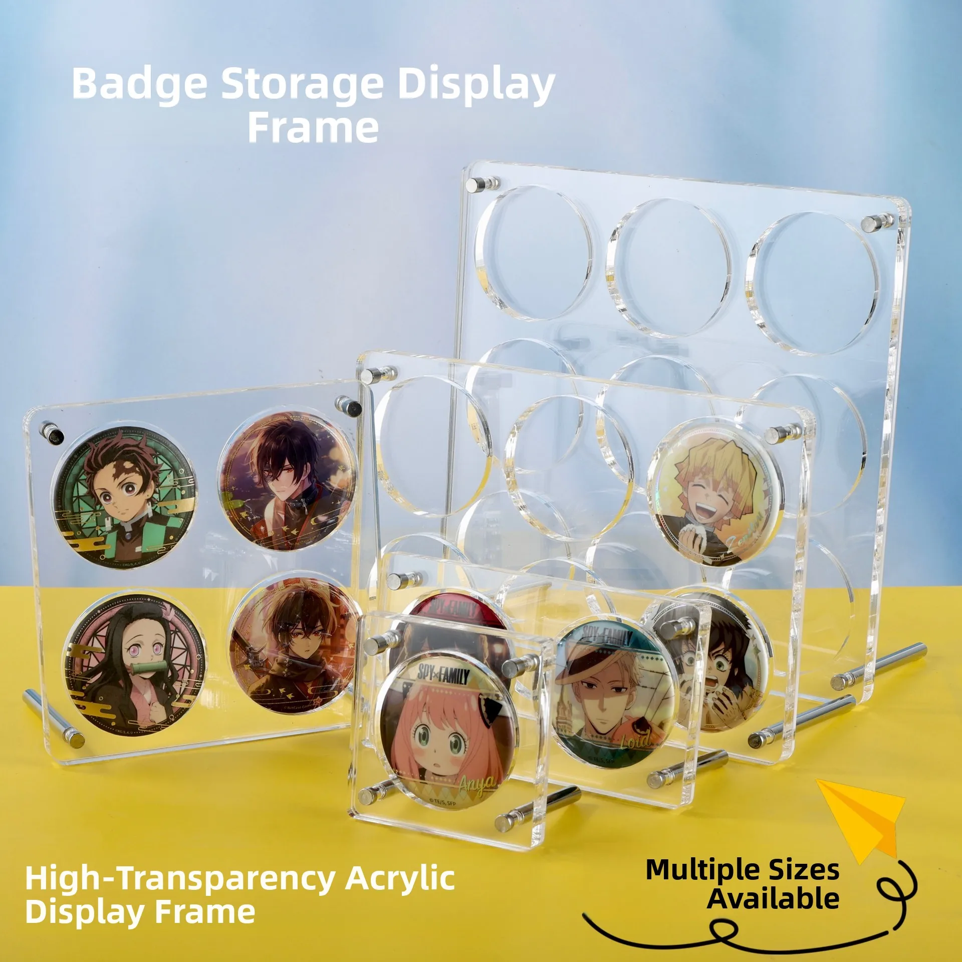 Acrylic Display Stand Holder Storage Box Barbecue Logo Display Rack Five Grids Dustproof Transparent Grain Tray Cartoon Acces...