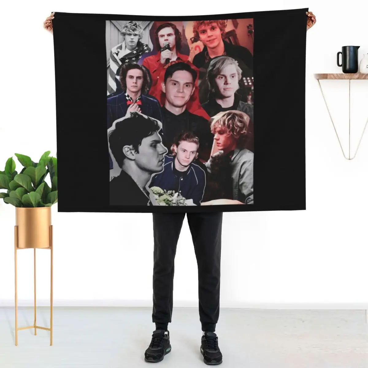 

Evan Collage Throw Blanket Portable Lightweight Blanket for Travel Camping