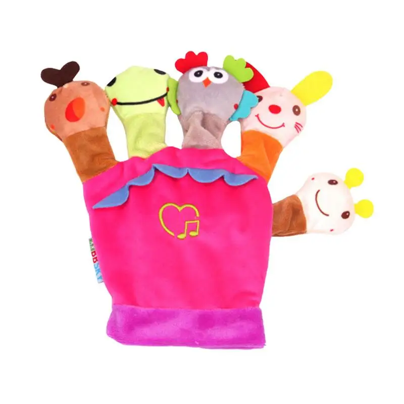 

Куклы на палец для малышей, 5 головок животных