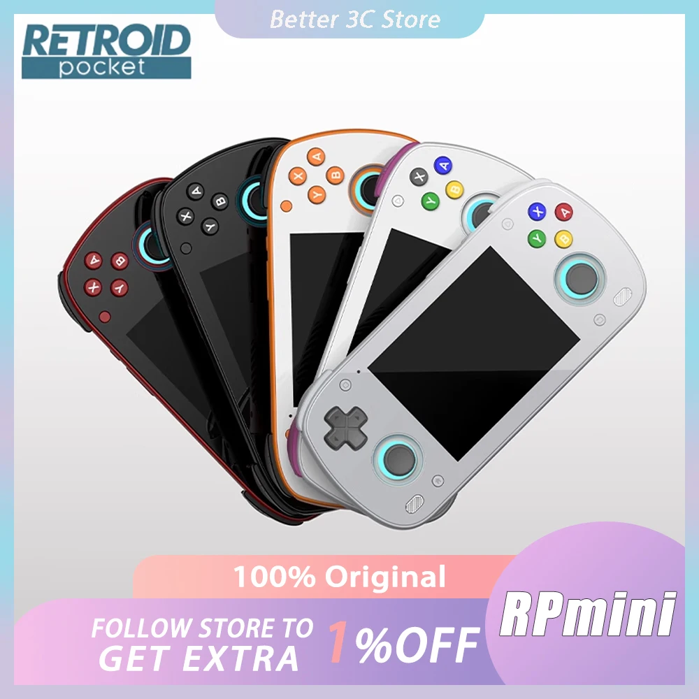 Retroid Pocket Mini Game Console Snapdragon 865 6+128 Active Cooling Ergonomic Design Android Retro Portable Handheld Custom