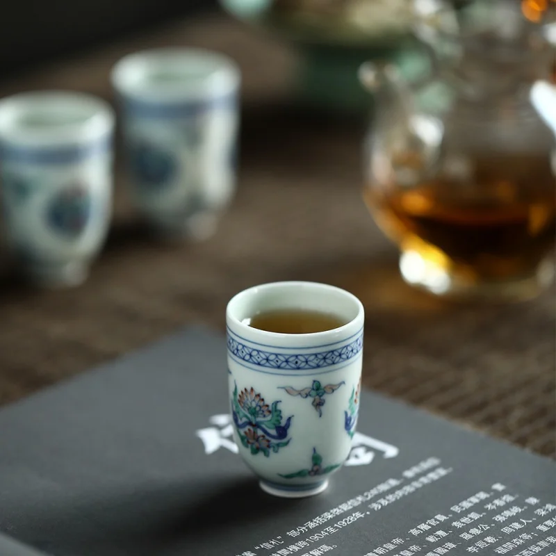 

Mingchenghua Blue and White Color Hand Painted Sapphire Lotus Fragrance-Smelling Cup Teacup Antique Ceramics Antique Vintage Tea