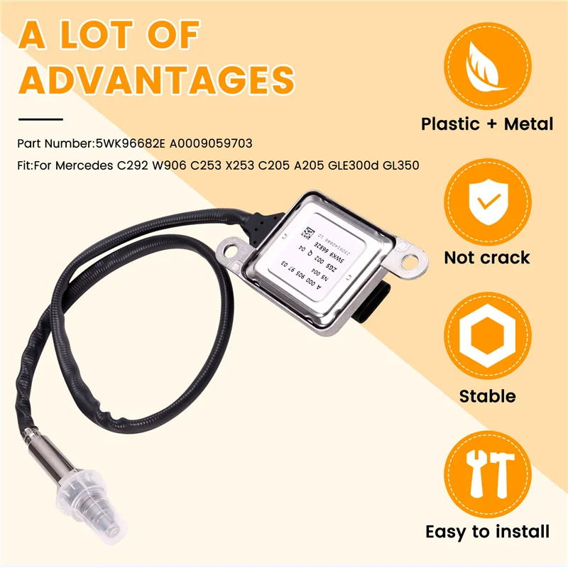 

P-Premium-5WK96682E A0009059703 New Nitrogen Oxygen Sensor For Benz C292 W906 C253 X253 C205 A205 Gle300d GL350 Nox Sensors