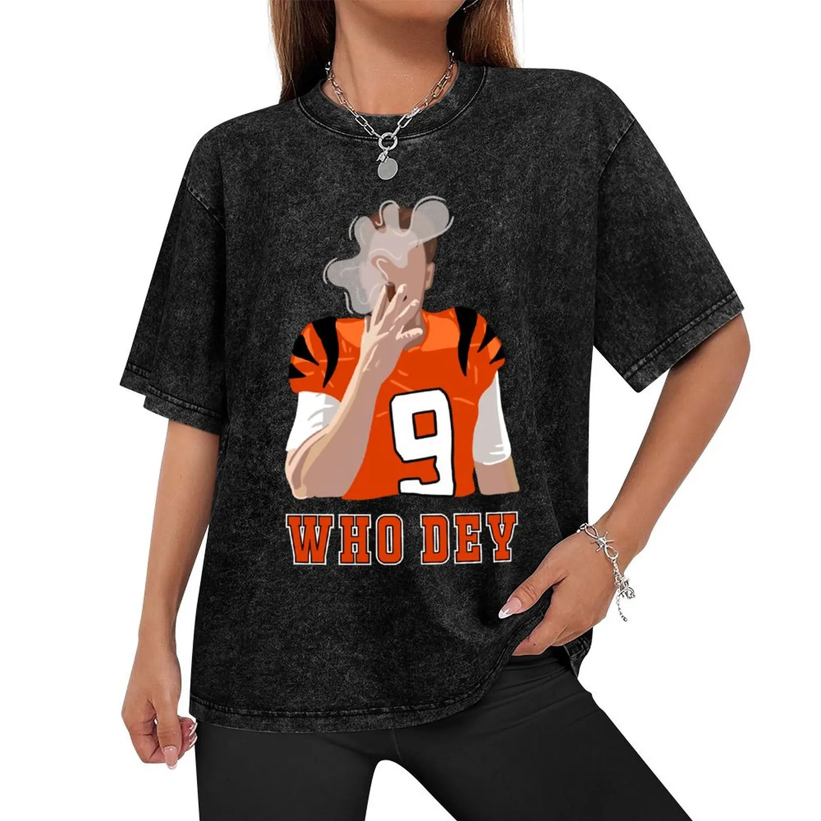 WHO DEY Joe Burrow T-Shirt funny shirt cotton affliction shirts mens shirts graphic tee