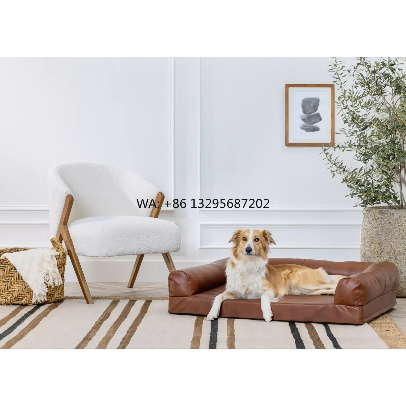 

OEM новая современная высококачественная домашняя кровать для домашних животных, кожаная кровать для собак, диван, противоскользящий прочный ортопедический большой роскошный кровать для собак