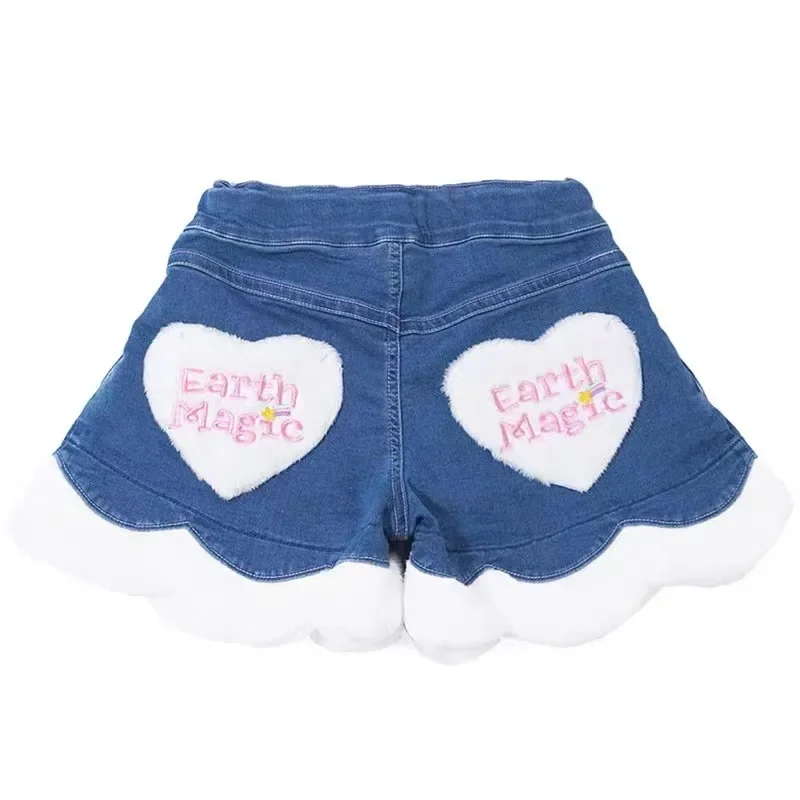 Girls\' Culottes 2023 Autumn and Winter Fashion Brand Boutique Children\'s Clothing Fashion Cute Children\'s Plush Denim Shorts