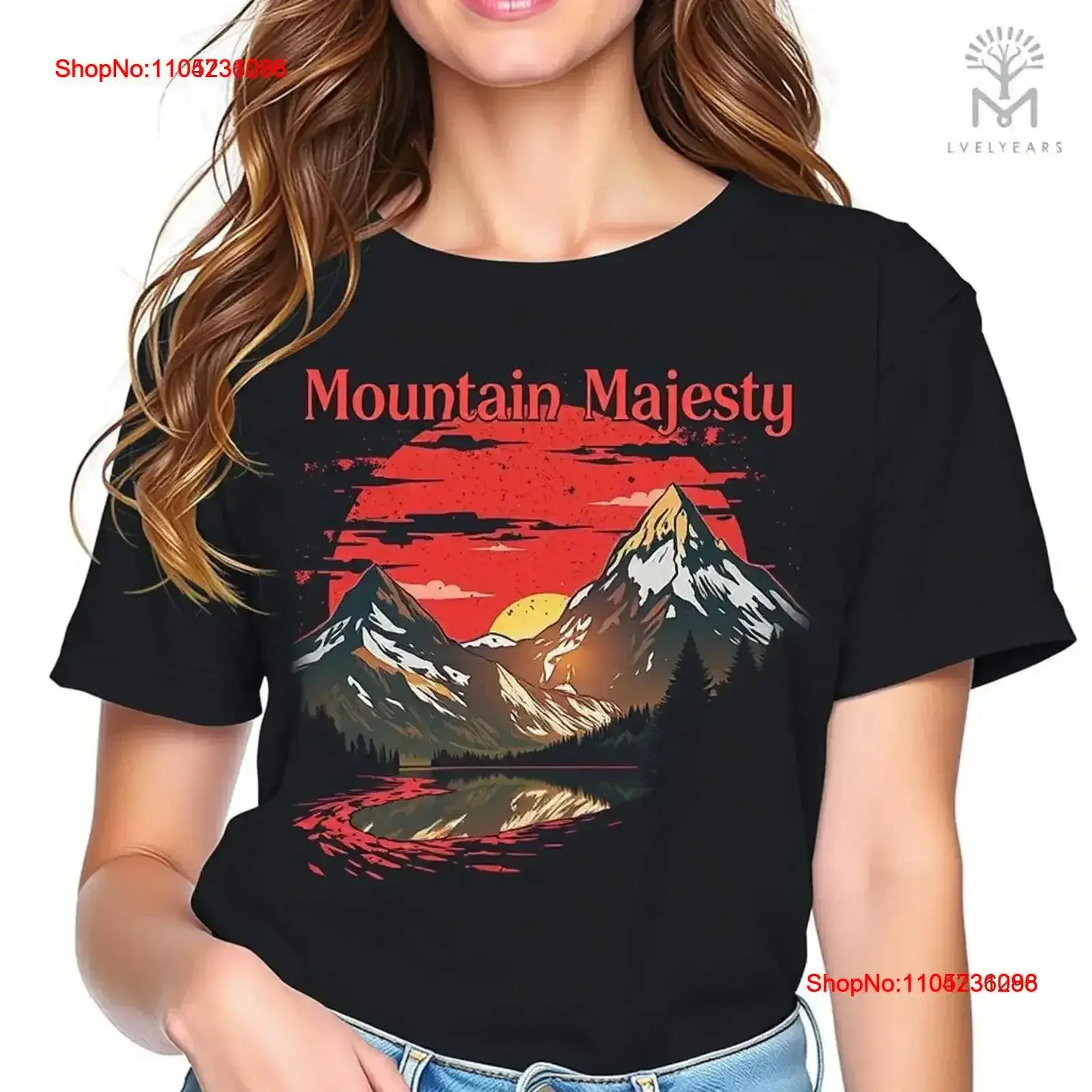 

Mountain Majesty T Shirt for Women Vintage Style Snow Cavers Cotton Washed Soft Breathable Slightly Stretched vintage Washed