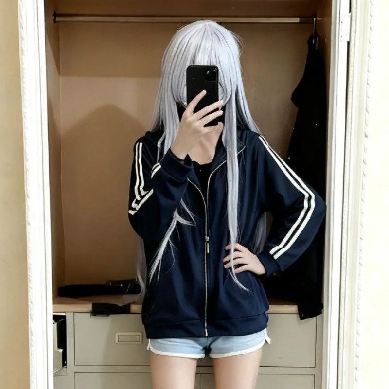 Anime Yoisaki Kanade Cosplay Costume Hoodie Stand Collar Coat Short Pants Wig Suit for Women Halloween Party Daily Wear Outfit view 6