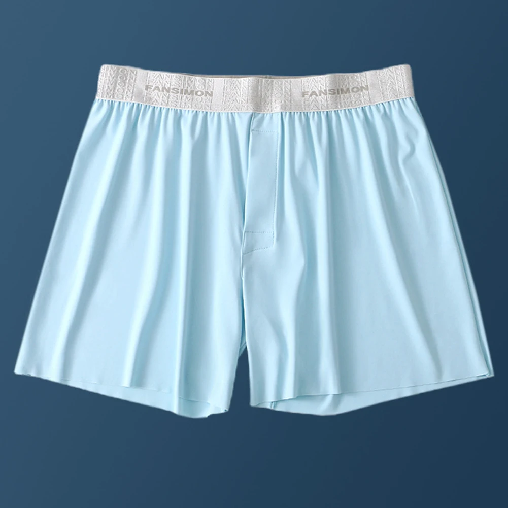 

Brief Underwear Ice Silk Lake Blue Lingerie Underwear Men Sexy Underwear Middle Waist Boxer Brief Brand New For Daily