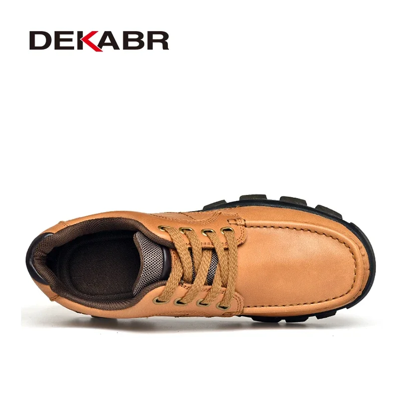 DEKABR New Man Genuine Leather Loafers Men Moccasin Sneakers Flat High Quality Causal Men Shoes Footwear Boat Shoes Size 38-45 image 2