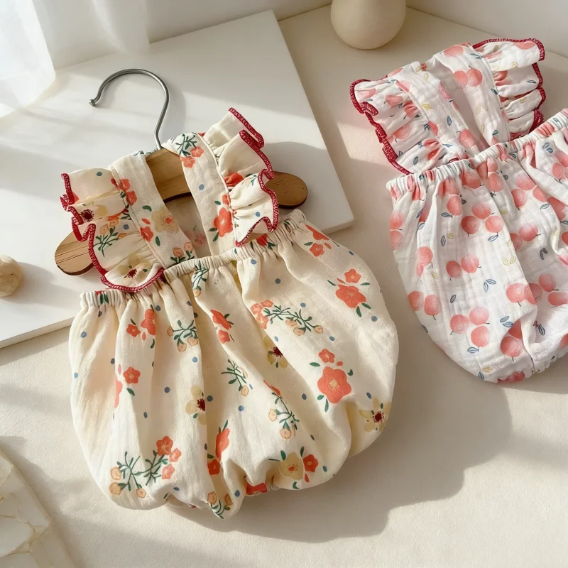 Sweet Dog Princess Dress Fashion Dog Sling Clothes Summer Cotton Puppy Skirt Cute Print Cat Dress Pet Vest Bichon Poodle Costume
