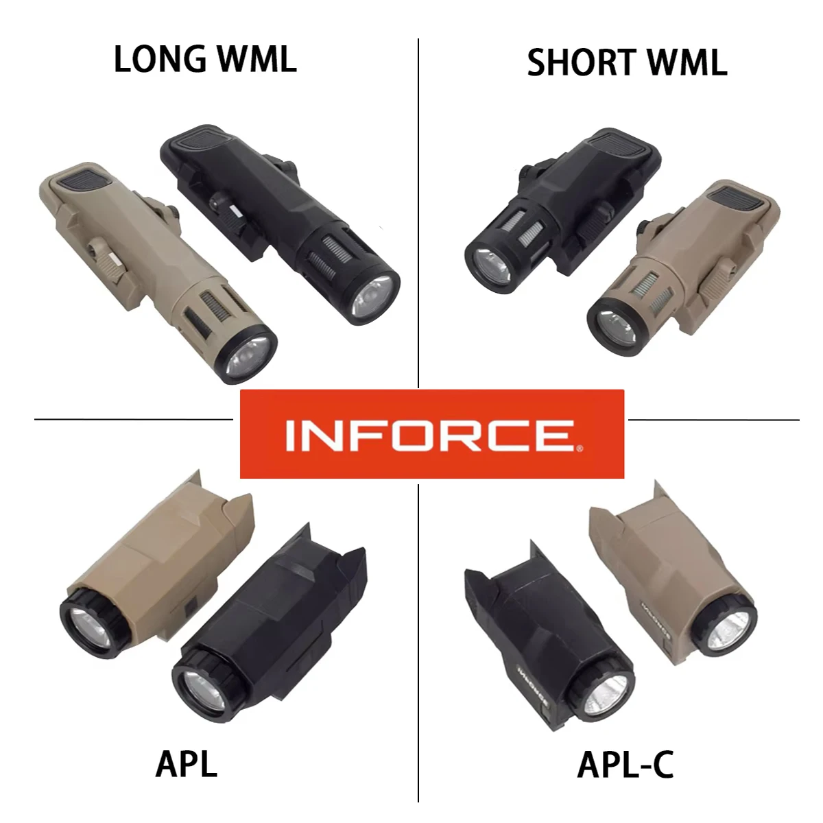 

Tactical INFORCE WML APL Long Short Nylon Rifle Pistol Gun Strobe LED Light Fit 20mm Rail Airsoft Weapons Hunting Flashlight