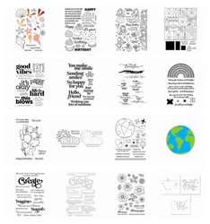 Create Clear Stamps and Metal Cutting Dies Rainbows Butterflies Sentiment Silicone Stamps for Card Making DIY Scrapbooking Craft