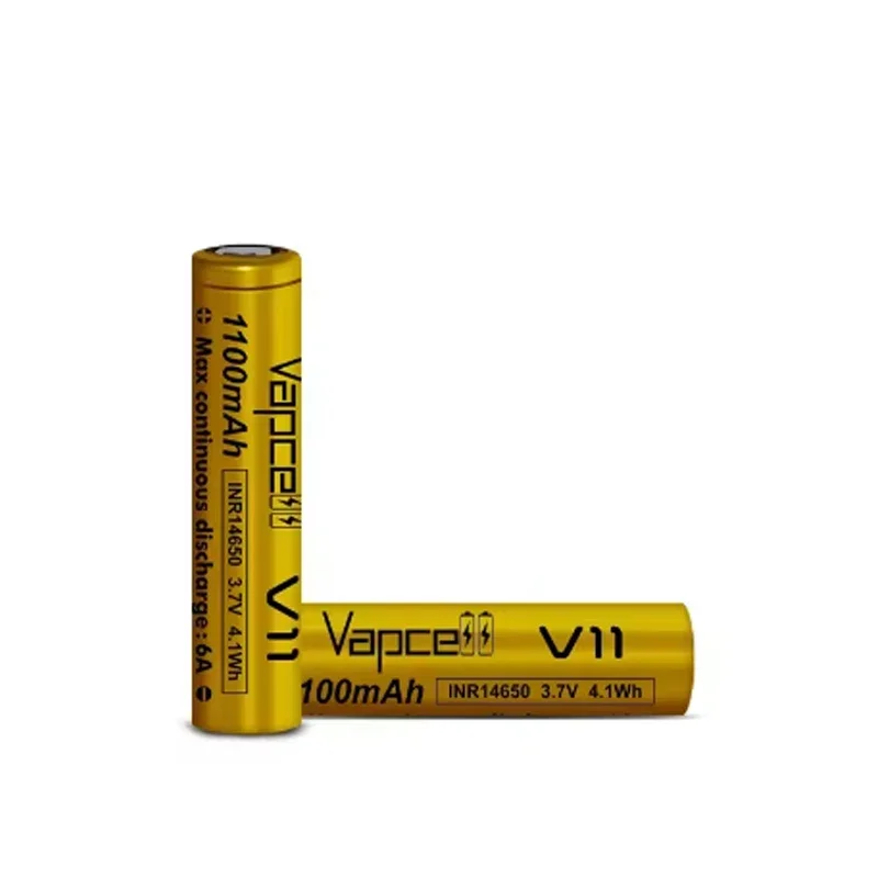 1-10 قطعة بطارية Vapcell V11 14650 الأصلية سعة 1100 مللي أمبير في الساعة 6A 3.7 فولت بطارية ليثيوم مسطحة بطارية ليثيوم قابلة للشحن خلية ليثيوم أيون