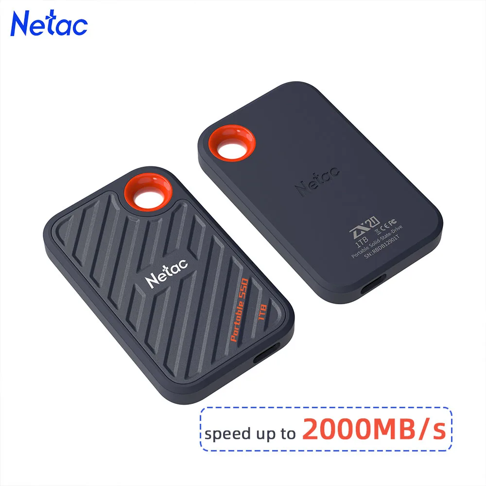 Netac 2000MB/s External SSD Drive 1TB 512GB SSD Portable USB3.2 Gen2x2 Solid State Disk ZX20 for Business laptop desktop