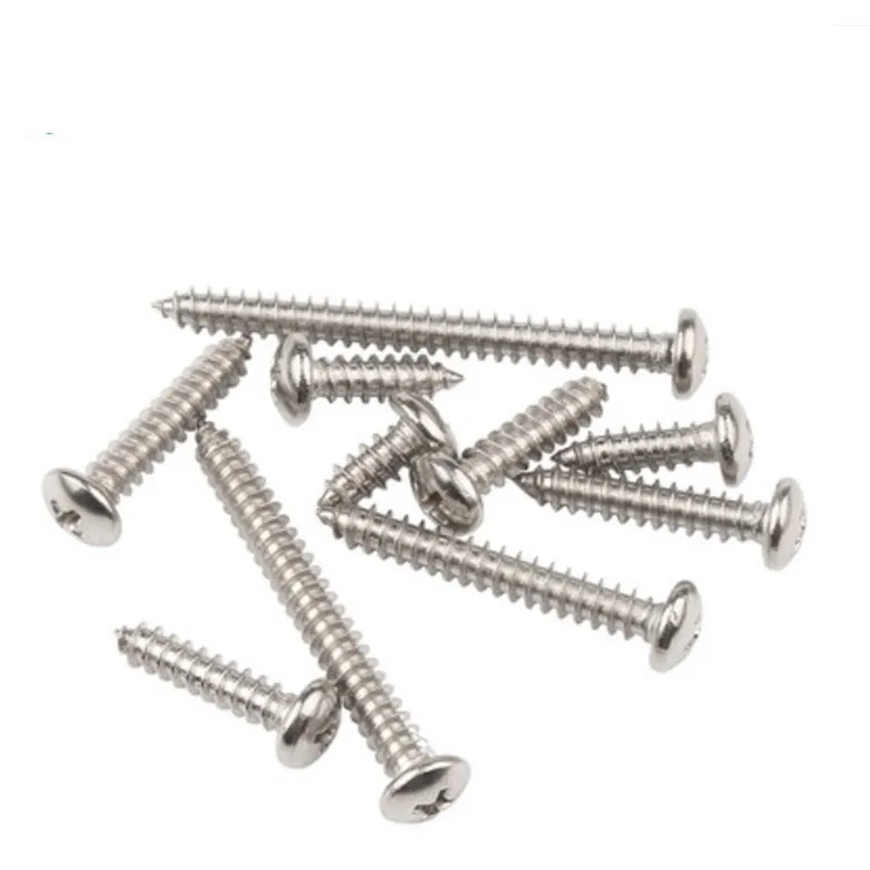 100/1000pcs M1 M1.2 M1.4 M1.7 M2.2 M2.6 M3 M4 M5 M6 304 Stainless Steel Cross Phillips Pan Round Head Self Tapping Wood Screw