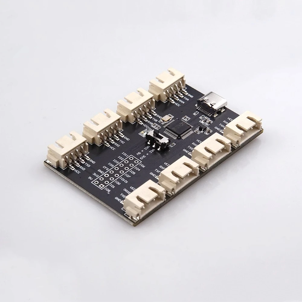 USB to 8-channel TTL serial module CH348 high-speed multiple UART output power adjustable TYPE-C interface