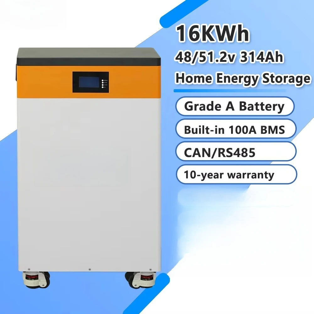 15/16KWh 48V/51.2V 280Ah 300Ah 314Ah Solar System LiFePO4 Battery 15KW Power Wall Built in Inverter and BMS