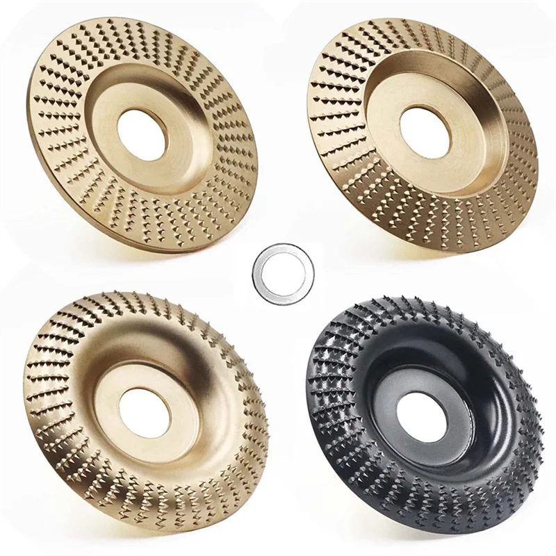 

4PCS Wood Carving Disc for 4inch or 4 1/2in Angle Grinder with 5/8in Arbor, Grinding Wheel Shaping Disc for Wood Cutting