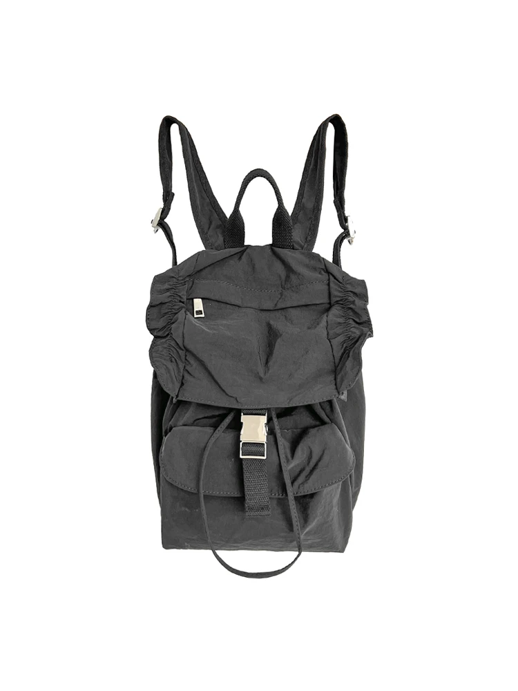 حقيبة كتف مزدوجة بتصميم كوري جديد لعام 2025، خفيفة الوزن ومتعددة الاستخدامات وذات سعة كبيرة، مناسبة للمدرسة والتنقل للنساء