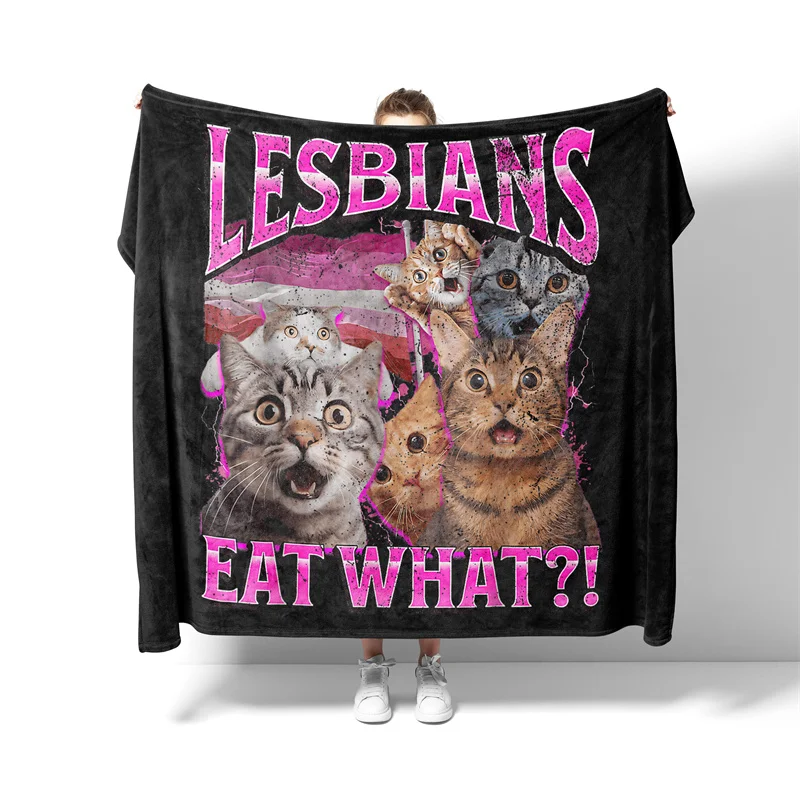 Aertemisi Lesbians Eat What Funny Cat LGBTQ+ Pet Blanket for Small Medium Large Dog Cat Puppy Kitten Couch Sofa Bed