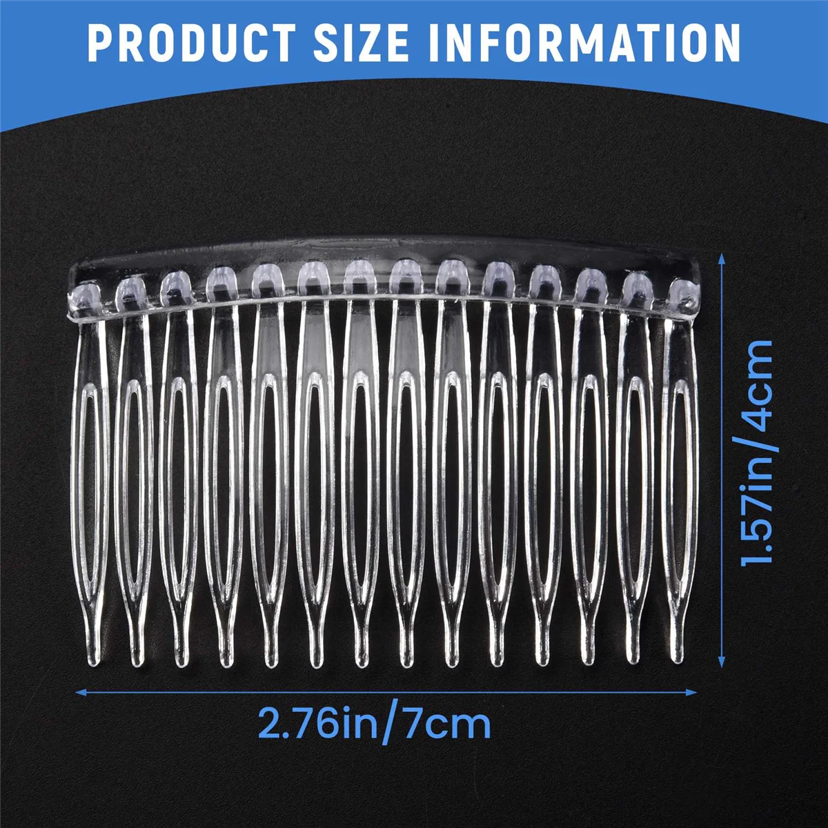 Заколка для волос 20 х прозрачных цветных пластиковых заколок для волос, боковые расчески, заколки, заколки 70X40 мм