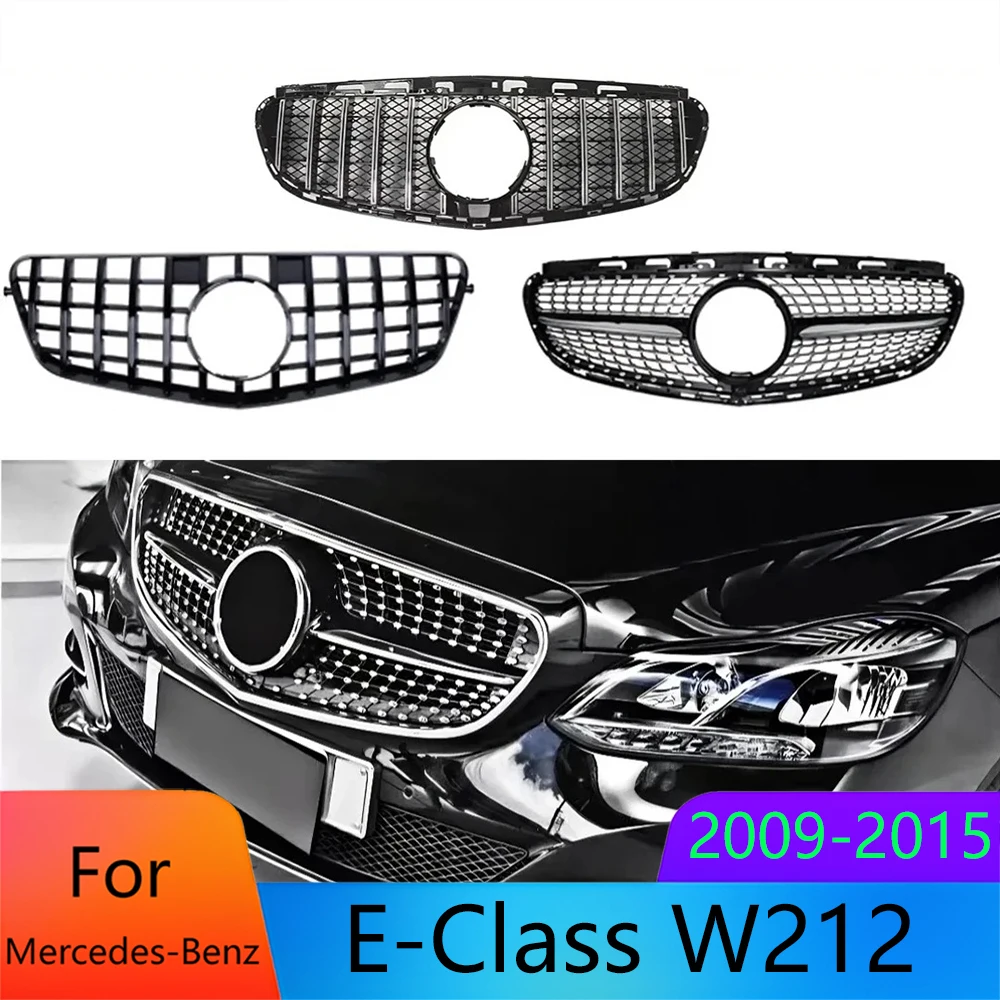 

For Mercedes Benz E-Class W212 2009-2012 Front Bumper Grille Mesh Black Sport Glossy Car Body Styling Accessories Parts