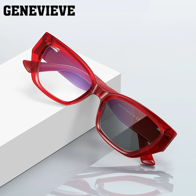 GENEVIEVE Fashion Cat-Eye تصميم فريد من نوعه للنساء نظارات قراءة فوتوكروميك تحجب الضوء الأزرق وصفة طبية مخصصة متاحة #2