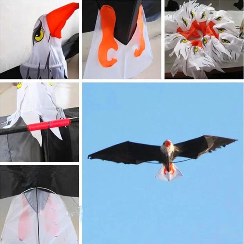 free shipping white eagle kite handle line kite surf for adults 3d kites kids flying toys windsocks bird kites sutherland sharks