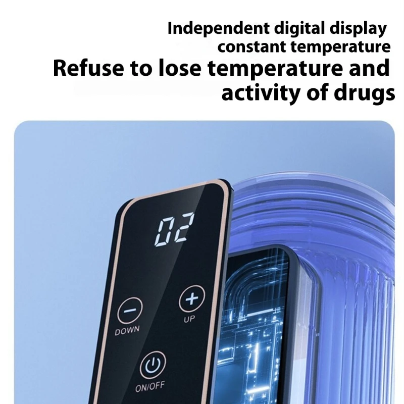 

A2BF Cooling Bottle Medication Travel Case with Digital Temperature Display Insulin Coolers Fridge