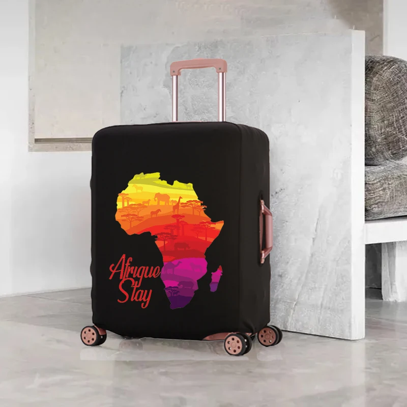 Africa Map Luggage Cover Dustproof Protective Cover Elastic Protective Cover Dust-proof Suitable for 18-32 Inch Travel Suitcases