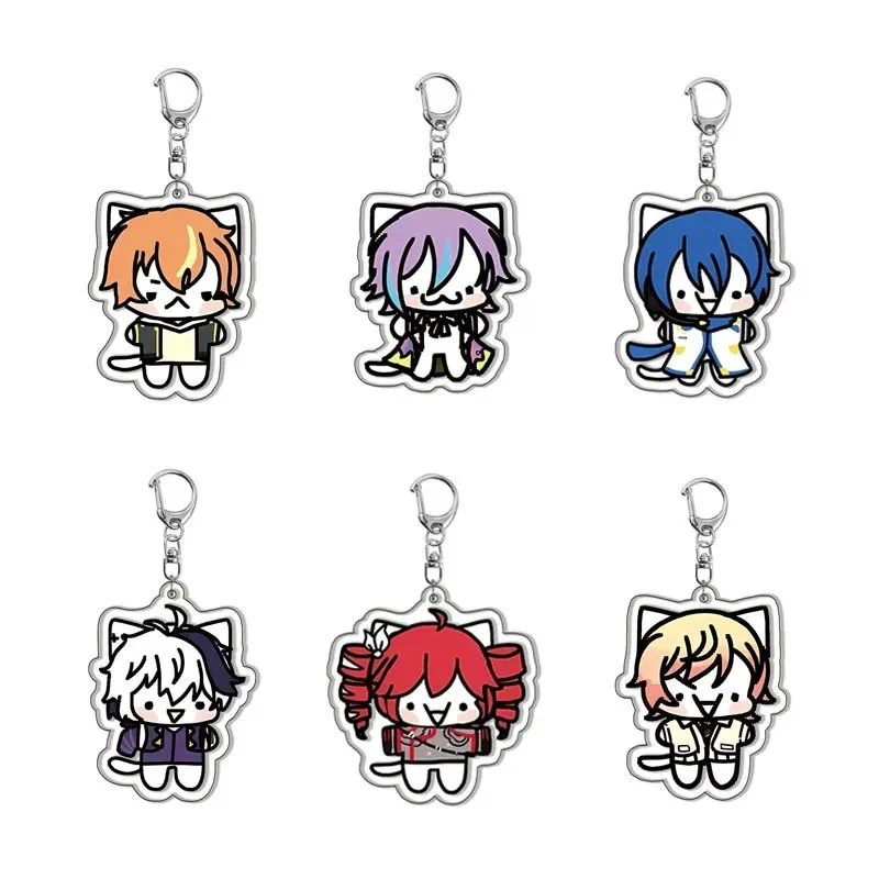 Adorable Silly Cats Keychain for Bag Accessories Rui Tsukasa Akito Bag VIRTUAL SINGER Boys Key Chain Keyrings Fans Gifts