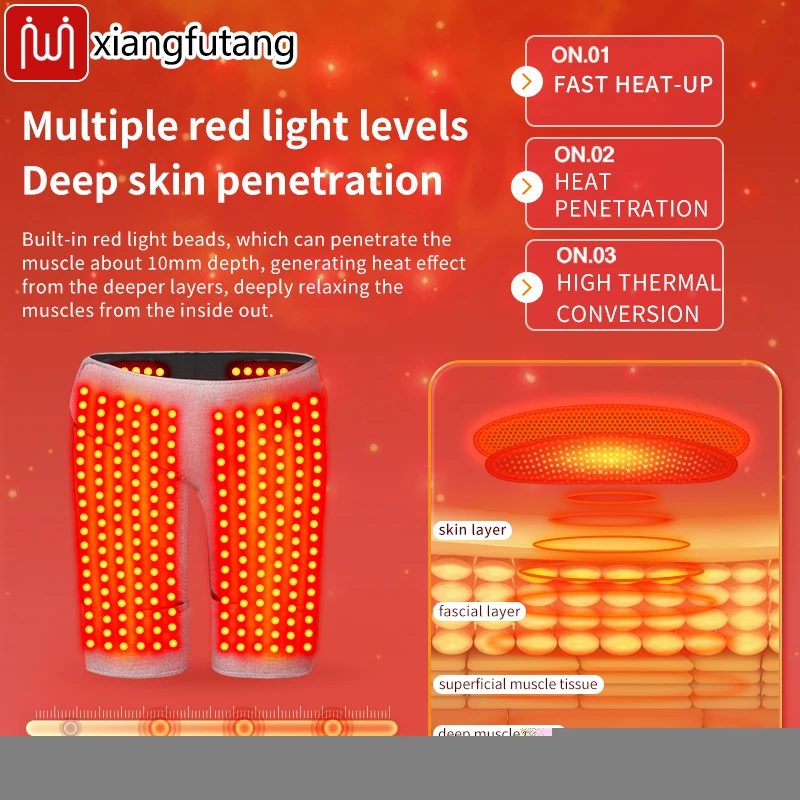 Red Light Therapy Hip Massager -3-Gear Heat & Vibration,For Recovery&Warmth,Relieves Muscle Stiffness , for Recovery &Daily Care