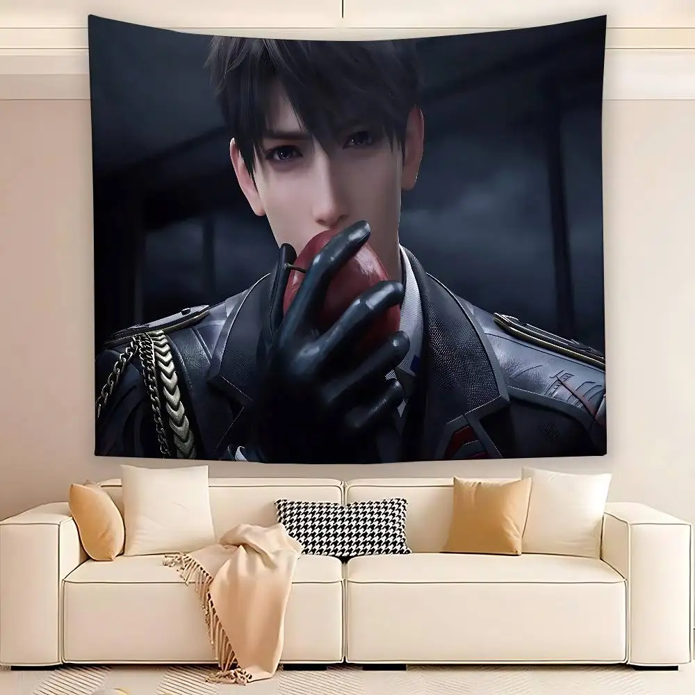 L-Love And Deep Space Caleb Tapestry Wall Hanging Tapestry Art Deco Blanket Curtain Hanging At Home Bedroom Living Room Decor