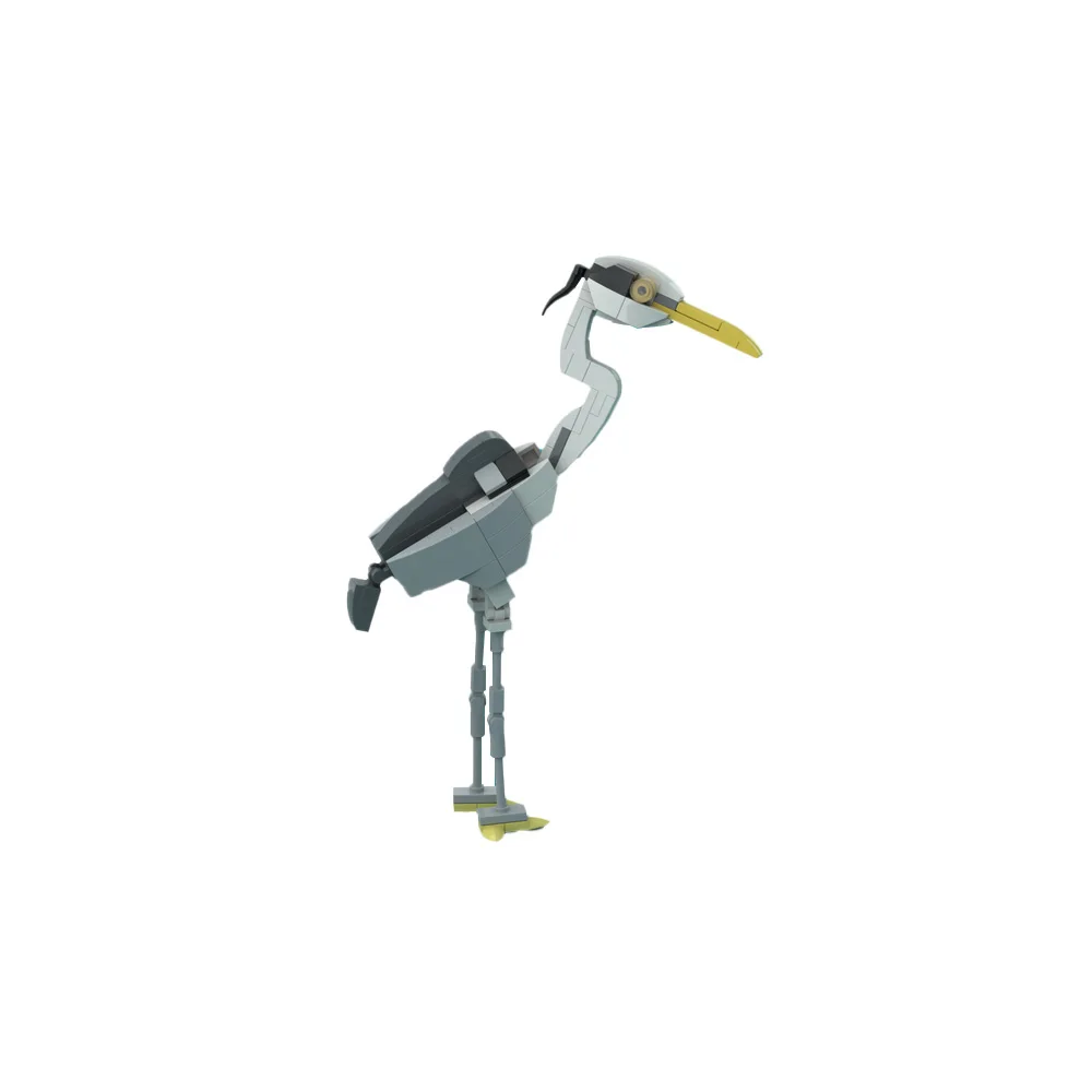 Gobricks MOC-190229 grigio heron Ardea Cinerea modello Building Blocks uccello creatività mattoni fai da te assemblaggio giocattoli per bambini regali