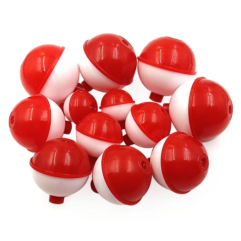 5pcs Snap on Fishing Floats Bobbers Hard ABS Push Button Red & White Floats Fishing Round Buoy Float Bobber 1