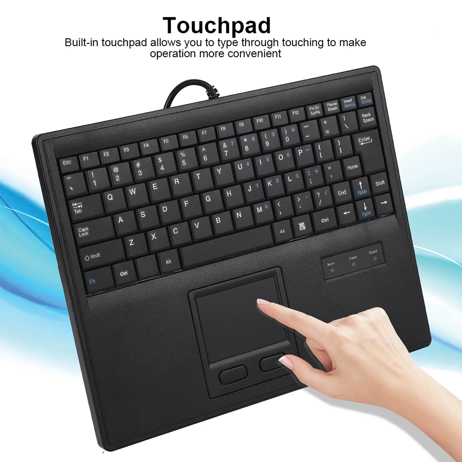 

Computer Keyboard with Touchpad 10in Scirrors Foot Keys Wired Keyboard with Touchpad Touch Control Touchpad Keyboard