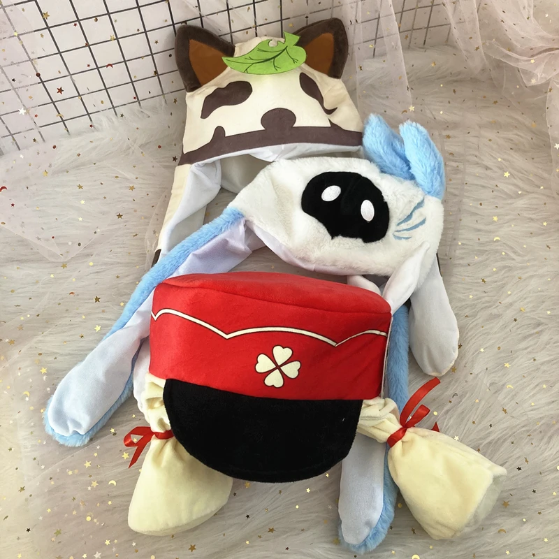 Game Genshin Impact Klee Barbatos Sayu Venti Hat Cosplay Adult Unisex Plush Cap Cartoon Costume Accessories Halloween Props