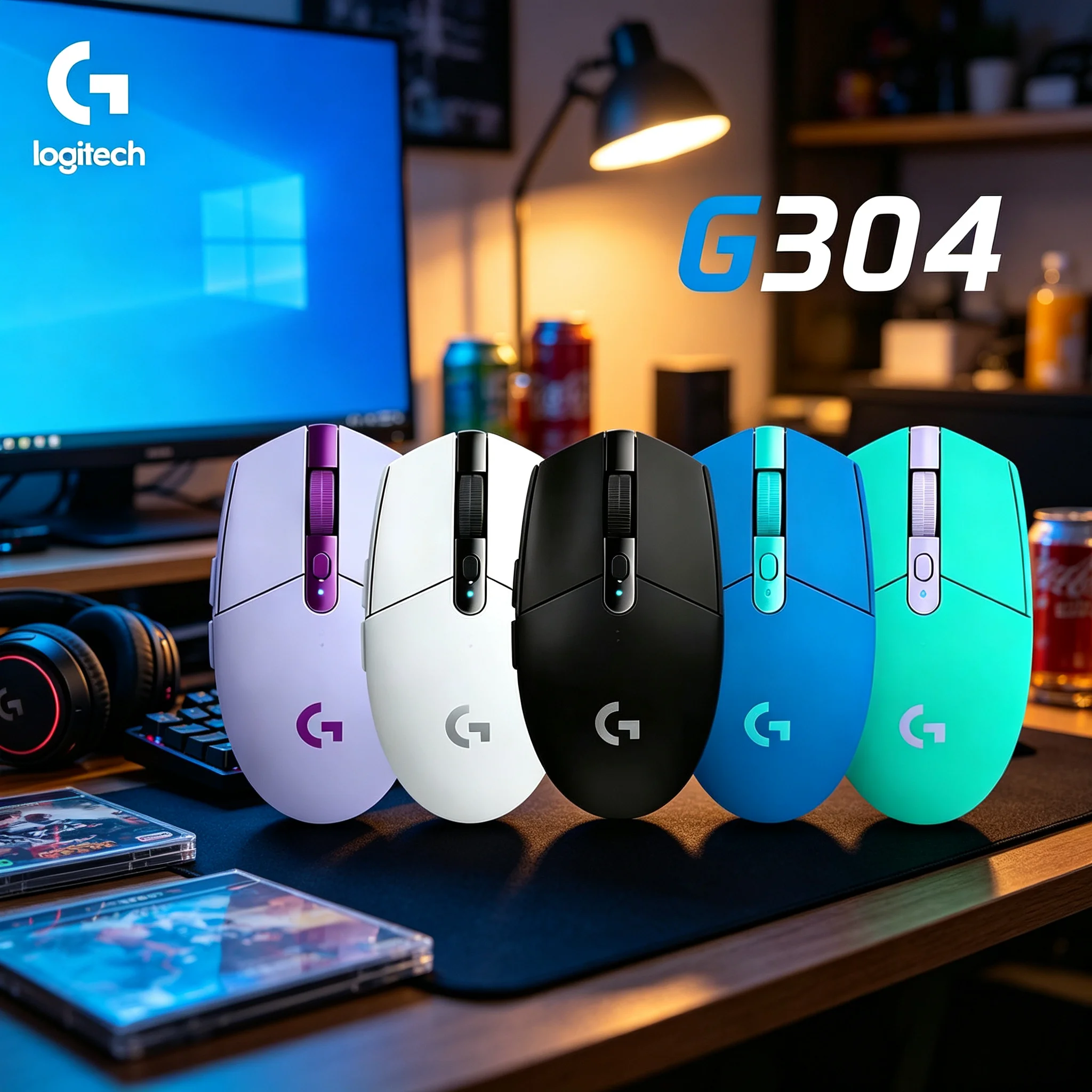 Logitech G304 2.4G Wireless Gaming Mouse Great Gift For Gamer Who Love PUBG CS2 Valorant Apex Legends Game