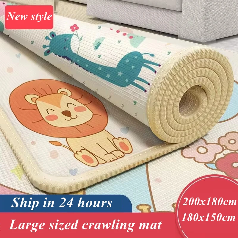 

200*180cm Baby Crawling Play Mats Thicken 1cm/0.5cm Folding Mat Carpet Play Mat for Children's Safety Rug Toys Gift Have Creases