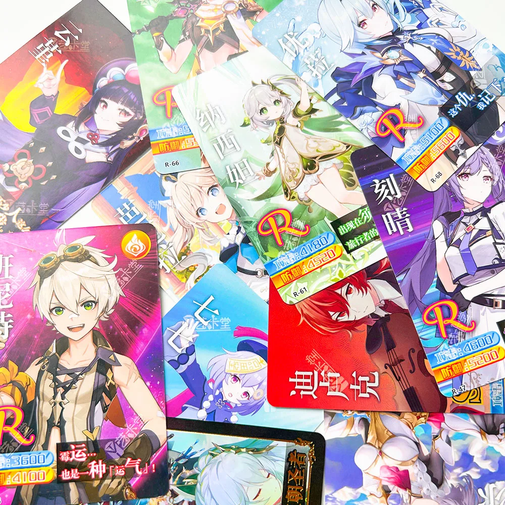 3/6/12 حزم لعبة Genshin تأثير جمع بطاقات طاولة الحفلات مجلس لعب للعائلة الأطفال هدايا عيد الميلاد عيد الميلاد