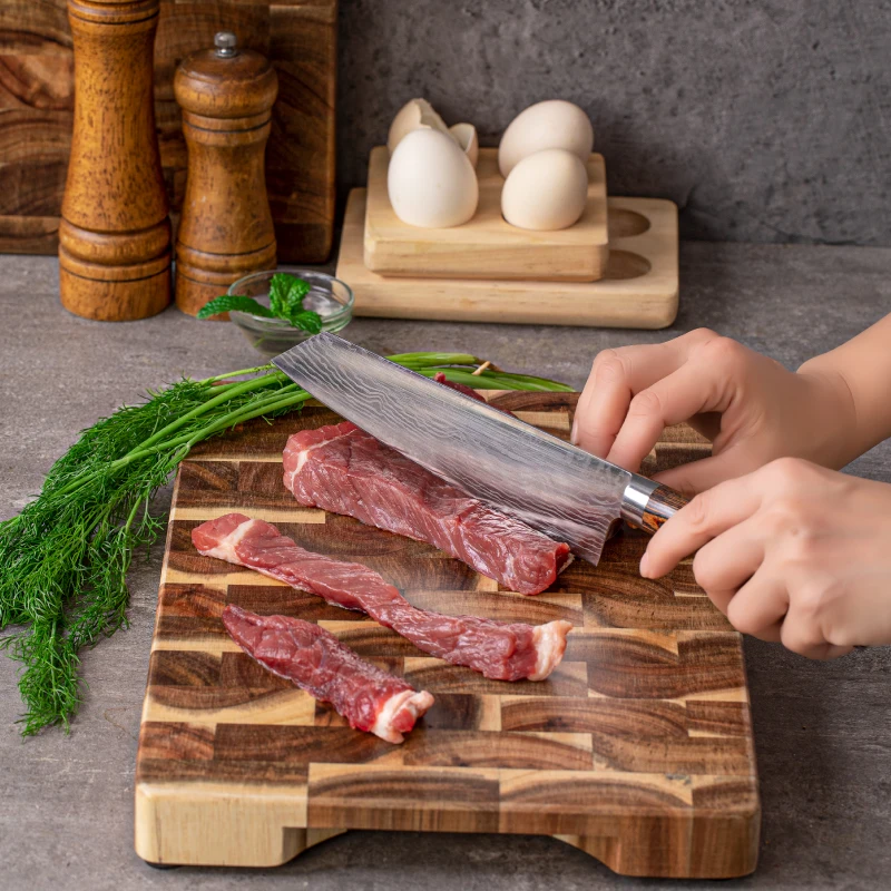 

Nature Acacia Wood Seamless Stitching End Grain Kitchen Food Chopping Wooden Cutting Board