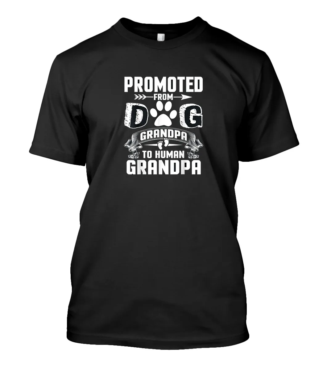 

NEW LIMITED Promoted From Dog Grandpa To Human Grandpa T-Shirt Size S-3XL