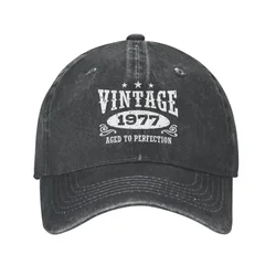 Classic Cotton Vintage 1977 Baseball Cap Men Women Custom Adjustable Adult 46 Years Old 46rd Birthday Gift Dad Hat Outdoor