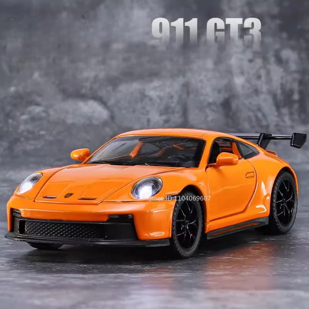 Antike Skala gt3 Spielzeug Modellautos Metall Druckguss zurückziehen 4 Türen geöffnet Sound Licht Home Dekoration Fahrzeug Spielzeug Geschenke für Jungen